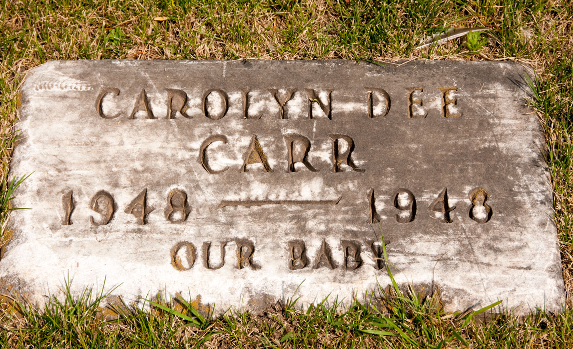 Carolyn Dee Carr was buried in 1948 at Carrington Cemetery in Carrington, ND. She was born on 17